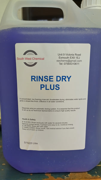 Rinse Dry Plus rinse aid. Box of 4 (4x5 litre containers) £6.98 ea ...